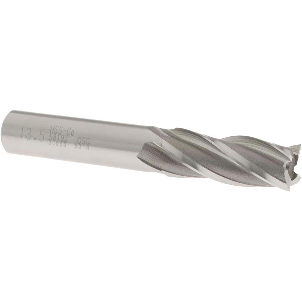 OSG 5819200 Square End Mill: 0.5315 Dia, 1-3/8 LOC, 1/2 Shank Dia, 3-3/8 OAL, 4 Flutes, Cobalt Image