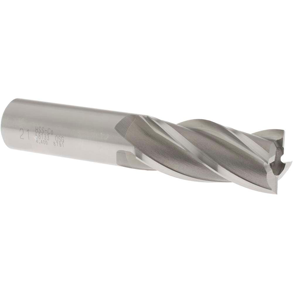 OSG 5813300 Square End Mill: 0.8268 Dia, 1-7/8 LOC, 3/4 Shank Dia, 4-1/8 OAL, 4 Flutes, Cobalt Image