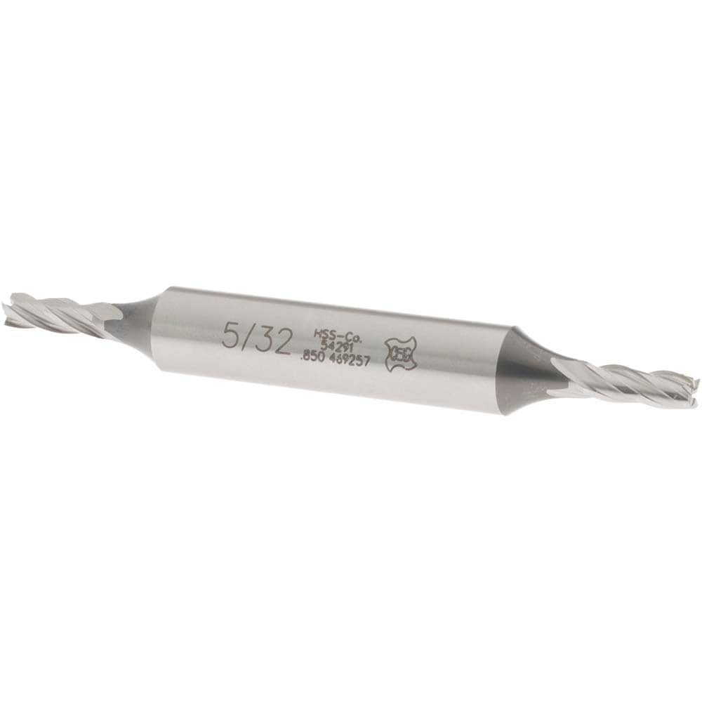 OSG 5429100 Square End Mill: 5/32 Dia, 7/16 LOC, 3/8 Shank Dia, 3-1/8 OAL, 4 Flutes, Cobalt Image