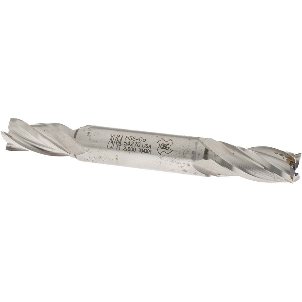 OSG 5427000 Square End Mill: 29/64 Dia, 1 LOC, 1/2 Shank Dia, 4-1/8 OAL, 4 Flutes, Cobalt Image
