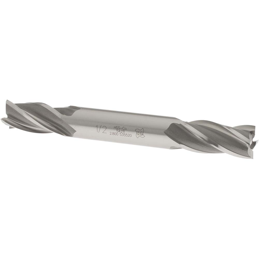 OSG 5421100 Square End Mill: 1/2 Dia, 1 LOC, 1/2 Shank Dia, 4-1/8 OAL, 4 Flutes, Cobalt Image