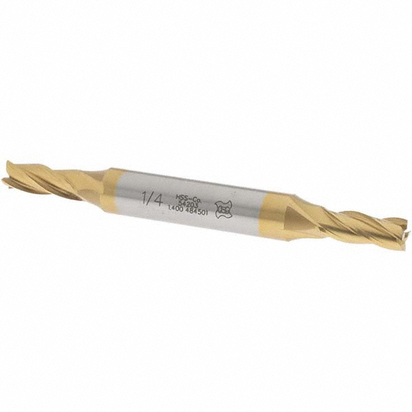 OSG 5420305 Square End Mill: 1/4 Dia, 5/8 LOC, 3/8 Shank Dia, 3-3/8 OAL, 4 Flutes, Cobalt Image