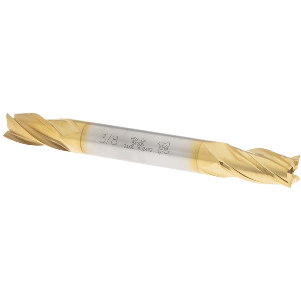 OSG 5420505 Square End Mill: 3/8 Dia, 3/4 LOC, 3/8 Shank Dia, 3-1/2 OAL, 4 Flutes, Cobalt Image