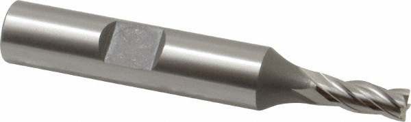 OSG 5410200 Square End Mill: 3/16 Dia, 1/2 LOC, 3/8 Shank Dia, 2-3/8 OAL, 4 Flutes, Cobalt Image