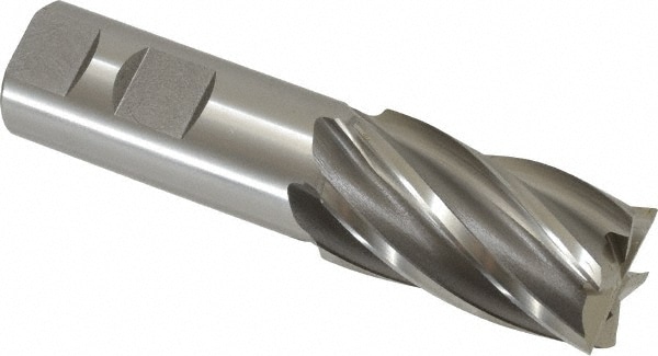 OSG 5415600 Square End Mill: 1-1/8 Dia, 2 LOC, 1 Shank Dia, 4-1/2 OAL, 6 Flutes, Cobalt Image