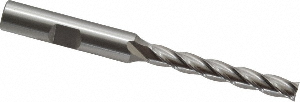 OSG 5580300 Square End Mill: 1/4 Dia, 1-3/4 LOC, 3/8 Shank Dia, 3-9/16 OAL, 4 Flutes, Cobalt Image