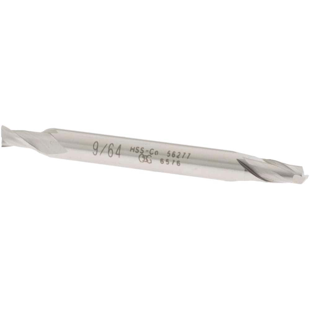 OSG 5627700 Square End Mill: 9/64 Dia, 7/32 LOC, 3/16 Shank Dia, 2 OAL, 2 Flutes, Cobalt Image