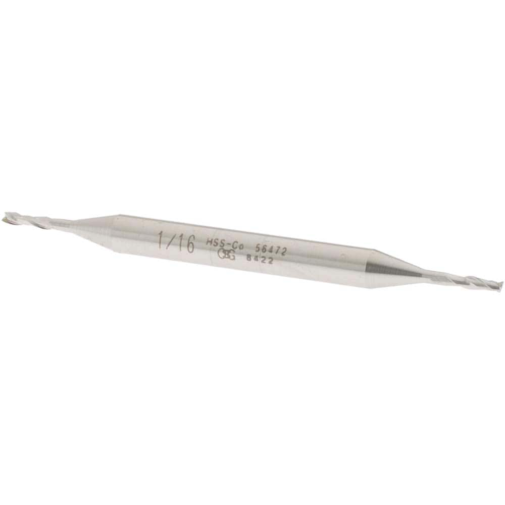 OSG 5647200 Square End Mill: 1/16 Dia, 7/32 LOC, 3/16 Shank Dia, 2-1/2 OAL, 2 Flutes, Cobalt Image