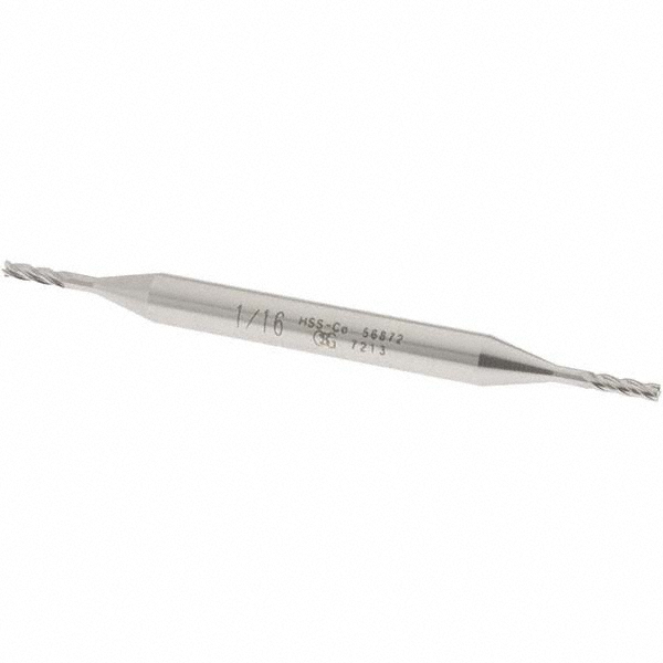 OSG 5687200 Square End Mill: 1/16 Dia, 7/32 LOC, 3/16 Shank Dia, 2-1/2 OAL, 4 Flutes, Cobalt Image