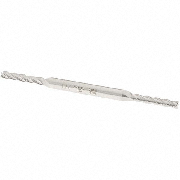 OSG 5687600 Square End Mill: 1/8 Dia, 3/4 LOC, 3/16 Shank Dia, 3-1/8 OAL, 4 Flutes, Cobalt Image