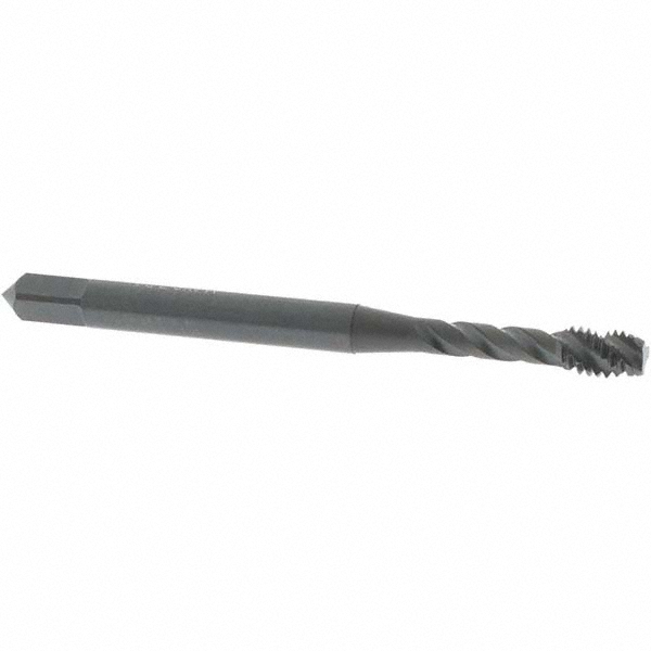 Spiral Flute Tap: M4x0.70 Metric Coarse, 3 Flutes, Modified Bottoming, 6H Class of Fit, Vanadium High Speed Steel, Oxide Coated