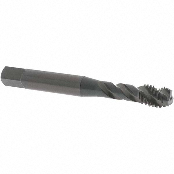 Spiral Flute Tap: M8x1.25 Metric Coarse, 3 Flutes, Modified Bottoming, 6H Class of Fit, Vanadium High Speed Steel, Oxide Coated