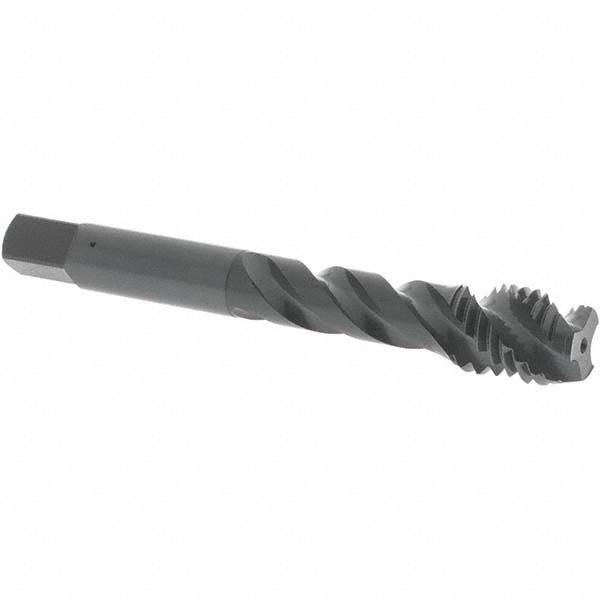 Spiral Flute Tap: M12x1.75 Metric Coarse, 3 Flutes, Modified Bottoming, 6H Class of Fit, Vanadium High Speed Steel, Oxide Coated