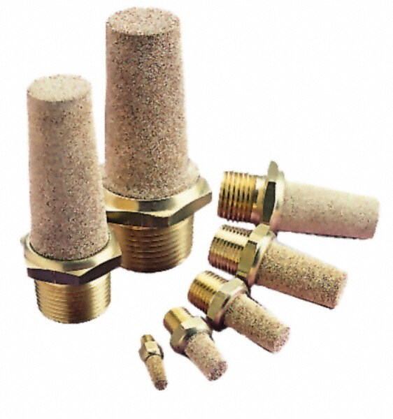 Pneumatic Exhaust Muffler: 3/8" Male NPT, 60 CFM
