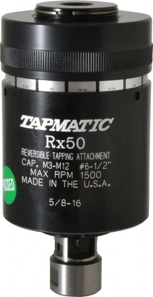 Tapmatic 15062 Model RX50, No. 6 Min Tap Capacity, 1/2 Inch Max Mild Steel Tap Capacity, 5/8-16 Mount Tapping Head 