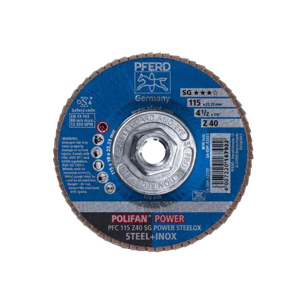 PFERD - Flap Disc: 5/8-11 Hole, 40 Grit, Zirconia Alumina, Type 29