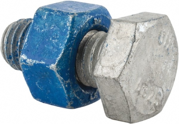 Hex Head Bolt: 1/2-13, 1-1/4" Length Under Head, Steel, Grade A325