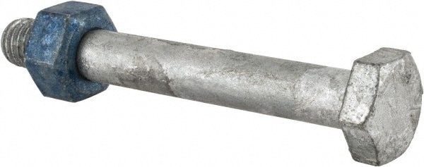 Hex Head Bolt: 1/2-13, 4" Length Under Head, Steel, Grade A325