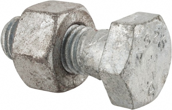 Hex Head Bolt: 5/8-11, 1-3/4" Length Under Head, Steel, Grade A325