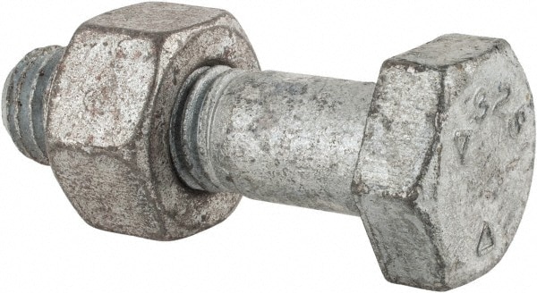 Hex Head Bolt: 5/8-11, 2-1/4" Length Under Head, Steel, Grade A325