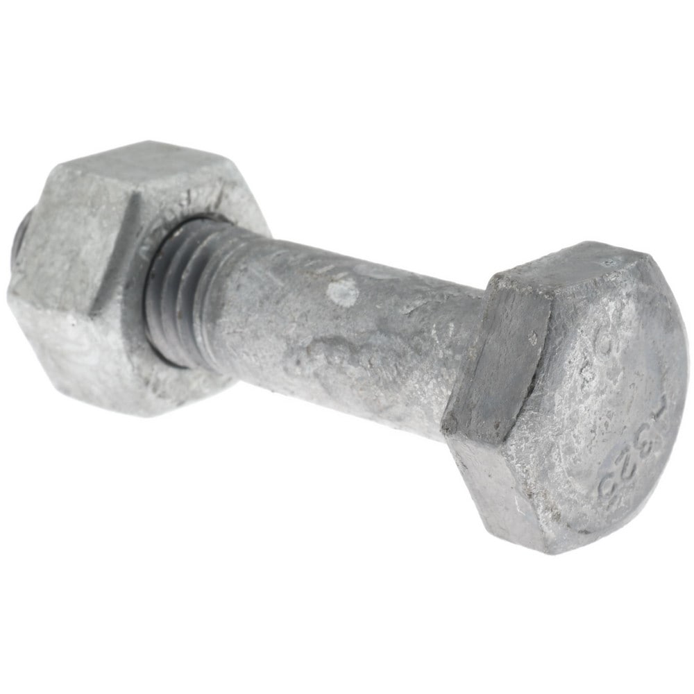 Hex Head Bolt: 5/8-11, 2-3/4" Length Under Head, Steel, Grade A325