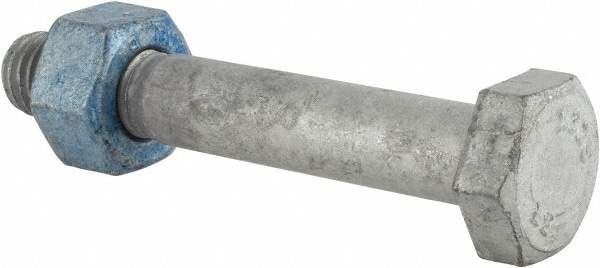 Hex Head Bolt: 5/8-11, 4" Length Under Head, Steel, Grade A325