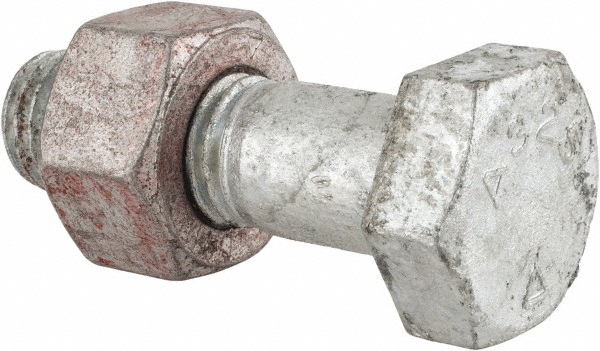 Hex Head Bolt: 3/4-10, 2-1/2" Length Under Head, Steel, Grade A325