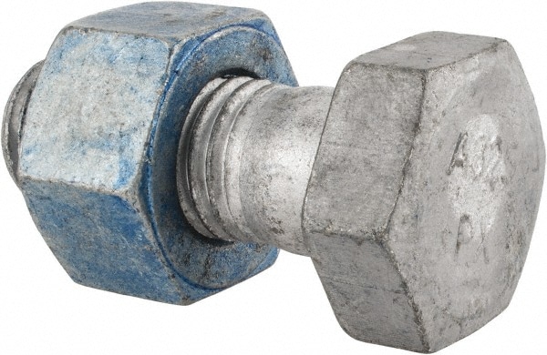 Hex Head Bolt: 7/8-9, 2-1/4" Length Under Head, Steel, Grade A325