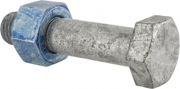 Hex Head Bolt: 7/8-9, 4" Length Under Head, Steel, Grade A325