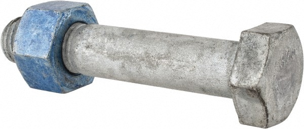 Hex Head Bolt: 7/8-9, 4-3/4" Length Under Head, Steel, Grade A325