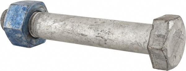 Hex Head Bolt: 7/8-9, 5-3/4" Length Under Head, Steel, Grade A325