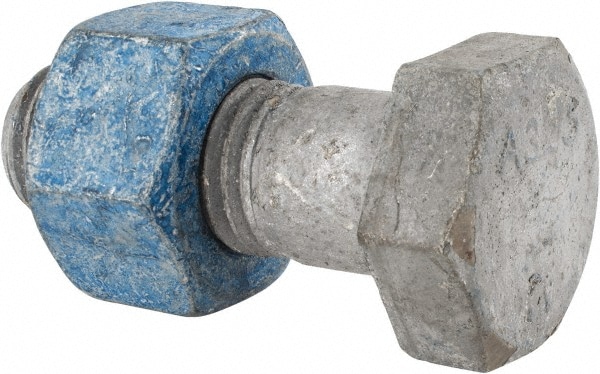 Hex Head Bolt: 1-8, 2-1/4" Length Under Head, Steel, Grade A325