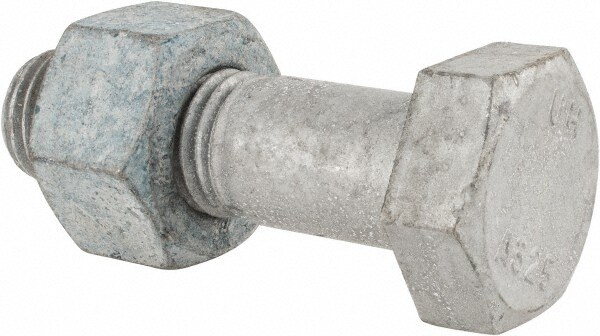 Hex Head Bolt: 1-8, 3-1/2" Length Under Head, Steel, Grade A325