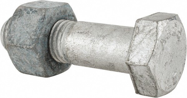 Hex Head Bolt: 1-8, 3-3/4" Length Under Head, Steel, Grade A325