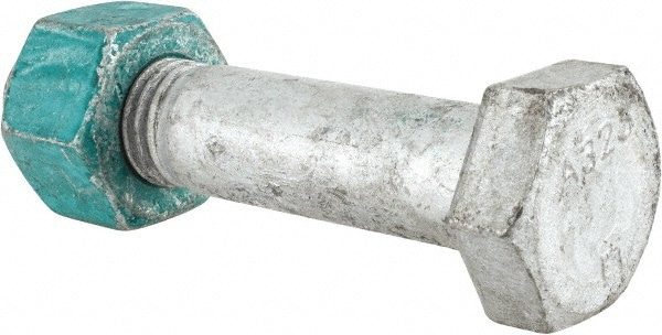 Hex Head Bolt: 1-8, 4-3/4" Length Under Head, Steel, Grade A325