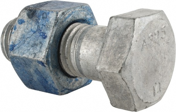 Hex Head Bolt: 1-1/8-7, 3" Length Under Head, Steel, Grade A325