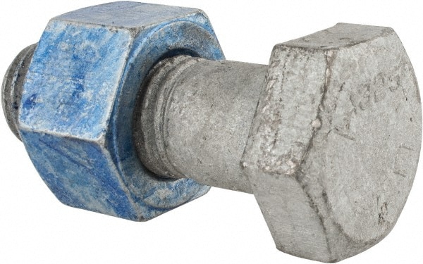 Hex Head Bolt: 1-1/8-7, 3-1/4" Length Under Head, Steel, Grade A325