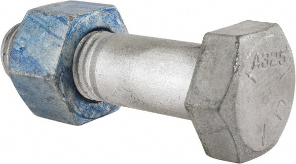 Hex Head Bolt: 1-1/8-7, 4-1/4" Length Under Head, Steel, Grade A325