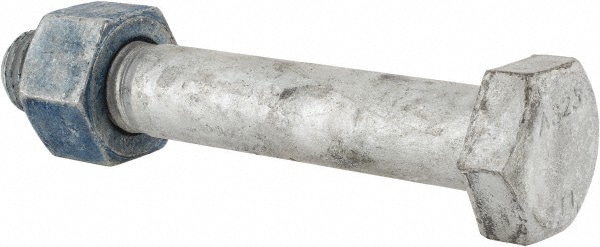 Hex Head Bolt: 1-1/8-7, 7" Length Under Head, Steel, Grade A325