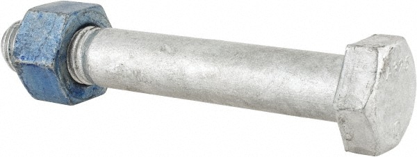 Hex Head Bolt: 1-1/8-7, 7-1/2" Length Under Head, Steel, Grade A325