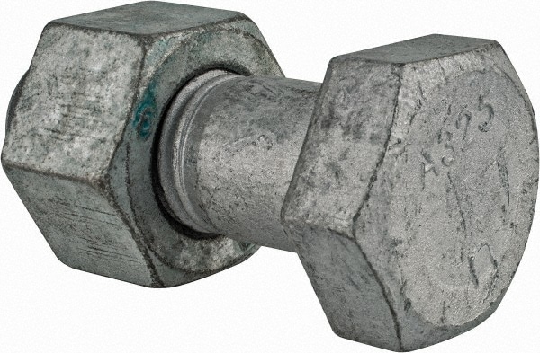 Hex Head Bolt: 1-1/4-7, 3-1/2" Length Under Head, Steel, Grade A325