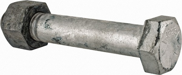 Hex Head Bolt: 1-1/4-7, 7-1/2" Length Under Head, Steel, Grade A325