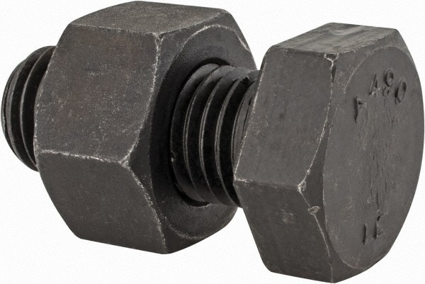 Hex Head Bolt: 7/8-9, 2" Length Under Head, Steel, Grade A490