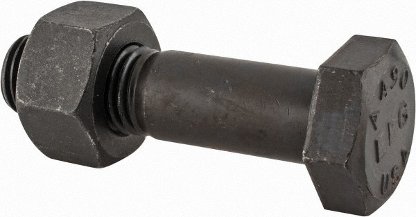 Hex Head Bolt: 7/8-9, 3-1/2" Length Under Head, Steel, Grade A490
