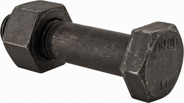 Hex Head Bolt: 7/8-9, 3-3/4" Length Under Head, Steel, Grade A490