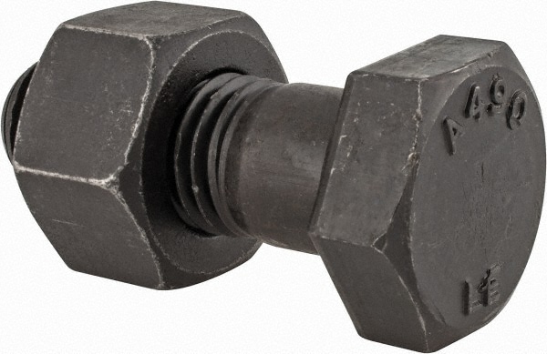 Hex Head Bolt: 1-8, 2-3/4" Length Under Head, Steel, Grade A490