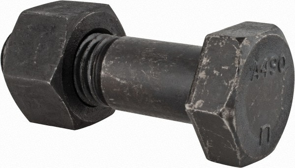 Hex Head Bolt: 1-8, 3-1/2" Length Under Head, Steel, Grade A490