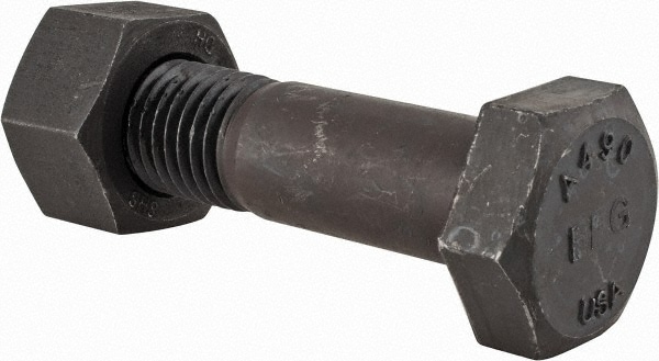 Hex Head Bolt: 1-8, 4" Length Under Head, Steel, Grade A490
