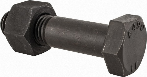 Hex Head Bolt: 1-8, 4-1/4" Length Under Head, Steel, Grade A490