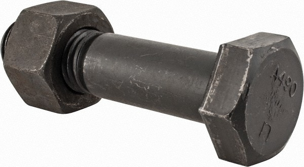 Hex Head Bolt: 1-1/8-7, 5" Length Under Head, Steel, Grade A490